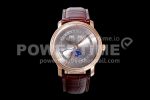 Blancpain Villeret 6654 RG Complicated Function OMF 1:1 Best Edition Gray Dial on Brown Leather Strap A6654 Super Clone Watch V3