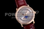 Blancpain Villeret 6654 RG Complicated Function OMF 1:1 Best Edition Gray Dial on Brown Leather Strap A6654 Super Clone Watch V3 - Image 2