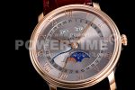 Blancpain Villeret 6654 RG Complicated Function OMF 1:1 Best Edition Gray Dial on Brown Leather Strap A6654 Super Clone Watch V3 - Image 5