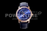 Blancpain Villeret 6654 RG Complicated Function OMF 1:1 Best Edition Blue Dial on Blue Leather Strap A6654 Super Clone Watch V3