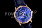 Blancpain Villeret 6654 RG Complicated Function OMF 1:1 Best Edition Blue Dial on Blue Leather Strap A6654 Super Clone Watch V3 - Image 2