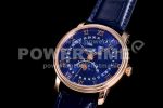 Blancpain Villeret 6654 RG Complicated Function OMF 1:1 Best Edition Blue Dial on Blue Leather Strap A6654 Super Clone Watch V3 - Image 3