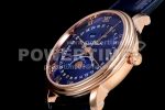 Blancpain Villeret 6654 RG Complicated Function OMF 1:1 Best Edition Blue Dial on Blue Leather Strap A6654 Super Clone Watch V3 - Image 6