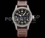 IWC Mark XVIII IW327006 Titanium V7F 1:1 Best Edition Black Dial on Brown Leather Strap A2892 Super Clone Watch