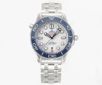 Seamaster Diver 300M SS Blue Ceramic Bezel VSF 1:1 Best Edition White Dial on SS Bracelet A8800