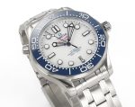 Seamaster Diver 300M SS Blue Ceramic Bezel VSF 1:1 Best Edition White Dial on SS Bracelet A8800 - Image 3