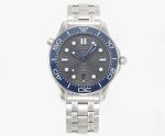 Seamaster Diver 300M SS Blue Ceramic Bezel VSF 1:1 Best Edition Gray Dial on SS Bracelet A8800