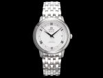 De Ville 36.8mm SS HRF 1:1 Best Edition White Dial Black Marker on SS Bracelet A2824