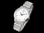 De Ville 36.8mm SS HRF 1:1 Best Edition White Dial Black Marker on SS Bracelet A2824 - Image 2