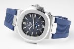 Nautilus 5726 Complicated SS PPF 1:1 Best Edition Blue Textured Dial on Blue Rubber Strap A324 - Image 5