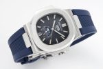 Nautilus 5726 Complicated SS PPF 1:1 Best Edition Blue Textured Dial on Blue Rubber Strap A324 - Image 7