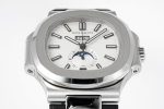 Nautilus 5726 Complicated SS PPF 1:1 Best Edition White Textured Dial on Black Rubber Strap A324 - Image 4