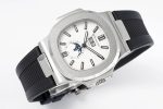 Nautilus 5726 Complicated SS PPF 1:1 Best Edition White Textured Dial on Black Rubber Strap A324 - Image 7