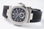 Nautilus 5726 Complicated SS PPF 1:1 Best Edition Gray Textured Dial on Black Rubber Strap A324 - Image 6