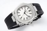 Nautilus 5711/1A PPF 1:1 Best Edition White Textured Dial on Black Rubber Strap - Image 2