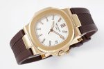 Nautilus 5711/1R PPF 1:1 Best Edition White Textured Dial on Brown Rubber Strap - Image 6