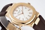 Nautilus 5711/1R PPF 1:1 Best Edition White Textured Dial on Brown Rubber Strap - Image 7