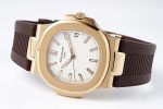 Nautilus 5711/1R PPF 1:1 Best Edition White Textured Dial on Brown Rubber Strap - Image 2