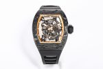 RM055 NTPT KVF Best Edition Skeleton Dial Gold on Black Rubber Strap