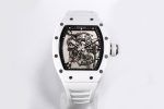 RM055 White Ceramic BBR Best Edition Skeleton Dial on White Rubber Strap Clone