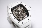 RM055 White Ceramic BBR Best Edition Skeleton Dial on White Rubber Strap Clone - Image 7