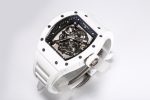 RM055 White Ceramic BBR Best Edition Skeleton Dial on White Rubber Strap Clone - Image 2