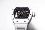 RM055 White Ceramic BBR Best Edition Skeleton Dial on White Rubber Strap Clone - Image 3