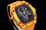 RM027-03 Real Tourbillon RMF Best Edition Orange/Red Carbon Skeleton Dial on Orange Nylon Strap - Image 3