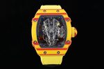 RM027-03 Real Tourbillon RMF Best Edition yellow/Red Carbon Skeleton Dial on Orange Nylon Strap