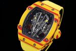 RM027-03 Real Tourbillon RMF Best Edition yellow/Red Carbon Skeleton Dial on Orange Nylon Strap - Image 3