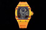 RM027-03 Real Tourbillon RMF Best Edition Orange/Red Carbon Skeleton Dial on Orange Rubber Strap