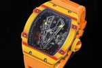 RM027-03 Real Tourbillon RMF Best Edition Orange/Red Carbon Skeleton Dial on Orange Rubber Strap - Image 3