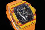 RM027-03 Real Tourbillon RMF Best Edition Orange/Red Carbon Skeleton Dial on Orange Rubber Strap - Image 4