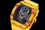 RM027-03 Real Tourbillon RMF Best Edition Orange/Red Carbon Skeleton Dial on Yellow Rubber Strap - Image 3