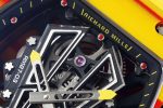 RM027-03 Real Tourbillon RMF Best Edition Orange/Red Carbon Skeleton Dial on Yellow Rubber Strap - Image 5