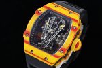 RM027-03 Real Tourbillon RMF Best Edition Orange/Red Carbon Skeleton Dial on Black Rubber Strap - Image 3