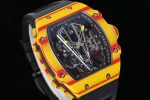 RM027-03 Real Tourbillon RMF Best Edition Orange/Red Carbon Skeleton Dial on Black Rubber Strap - Image 4