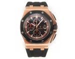 Royal Oak Offshore 44mm Forged Carbon RG Bezel JF 1:1 Best Edition Black Dial on Rubber Strap A3126 V2