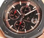 Royal Oak Offshore 44mm Forged Carbon RG Bezel JF 1:1 Best Edition Black Dial on Rubber Strap A3126 V2 - Image 6