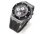 Royal Oak Offshore 44mm SS Ceramic Bezel JF 1:1 Best Edition Gray Dial on Rubber Strap A3126 V2 - Image 3
