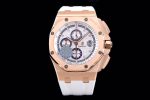 Royal Oak Offshore 2017 44mm RG Summer Edition JF 1:1 Best Edition on White Rubber Strap A3126 V2 w/ Cyclops