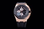 Royal Oak Offshore 44mm RG Ceramic Bezel JF 1:1 Best Edition Black/White Dial on Rubber Strap A3126 V2