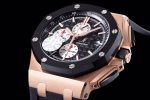 Royal Oak Offshore 44mm RG Ceramic Bezel JF 1:1 Best Edition Black/White Dial on Rubber Strap A3126 V2 - Image 3