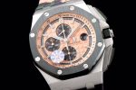 Royal Oak Offshore 44mm SS Green Ceramic Bezel JF 1:1 Best Edition Cream Dial on Rubber Strap A3126 V2 - Image 2