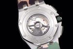Royal Oak Offshore 44mm SS Green Ceramic Bezel JF 1:1 Best Edition Cream Dial on Rubber Strap A3126 V2 - Image 7