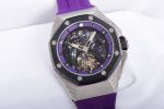 Royal Oak concept 26620 PVD 42mm “Black Panther” 1:1 Skeleton Dial on purple Rubber Strap - Image 2