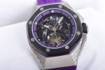 Royal Oak concept 26620 PVD 42mm “Black Panther” 1:1 Skeleton Dial on purple Rubber Strap - Image 5