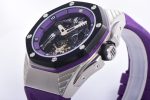 Royal Oak concept 26620 PVD 42mm “Black Panther” 1:1 Skeleton Dial on purple Rubber Strap - Image 6