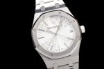 Royal Oak 41mm 15510 "50th Anniversary" SS ZF 1:1 Best Edition White Textured Dial on SS Bracelet A4302 - Image 2