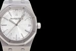 Royal Oak 41mm 15510 "50th Anniversary" SS ZF 1:1 Best Edition White Textured Dial on SS Bracelet A4302 - Image 4